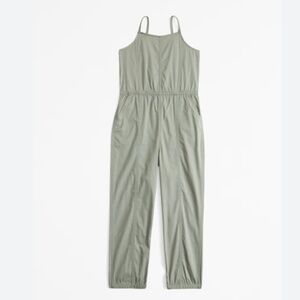 Abercrombie Kids Size 17/18 Twill Utility Jumpsuit Sage Green